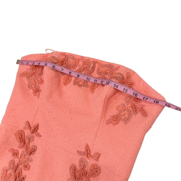 Carolina Herrera SZ 12 Embroidered Slub Cotton Mini Dress Resort 25’ Sunset NWT - Picture 7 of 16